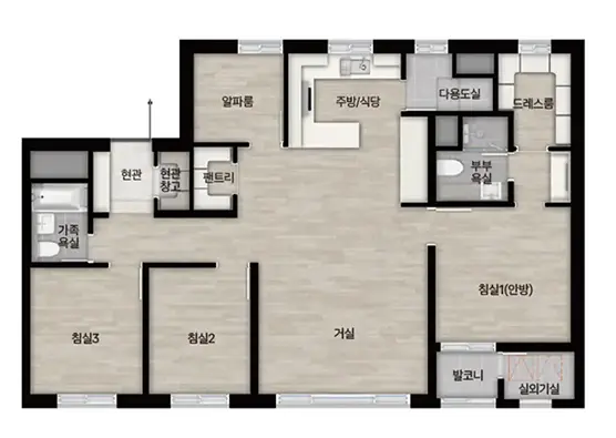 전용면적 84A타입 설계도면
